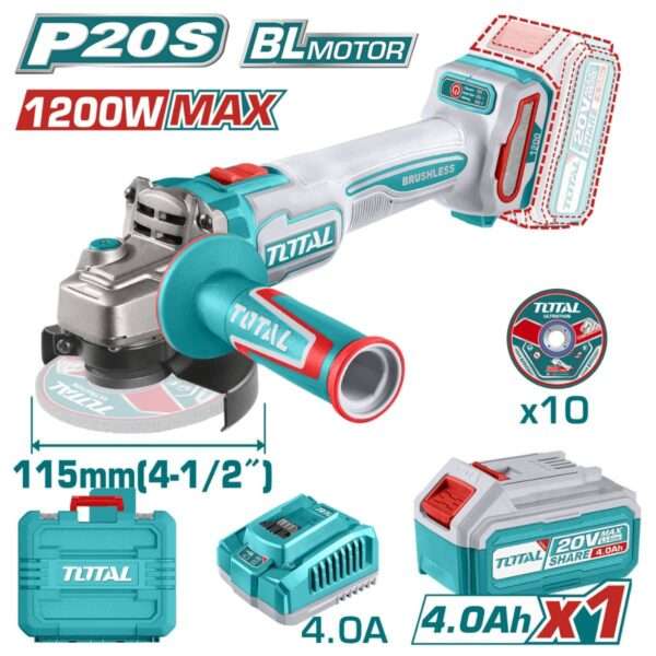 AMOLADORA 20V. M14 1200W/MAX 1X4.0AH  TAGLI2211531 TOTAL