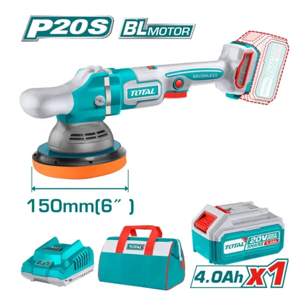 PULIDORA ANGULAR 20V 150MM(6’’)  1X4.0AH TAPLI20151 TOTAL