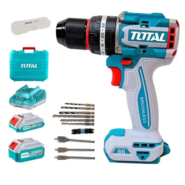 TALADRO PERCUTOR LI-ION 20  2.AH + 4.0AH  TIDLI20868 TOTAL