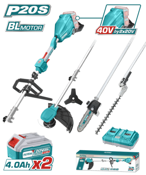 SET CORTASETOS + GUADAÑA + EXTENSIONES 40V (20+20) TSTLI2040386 TOTAL