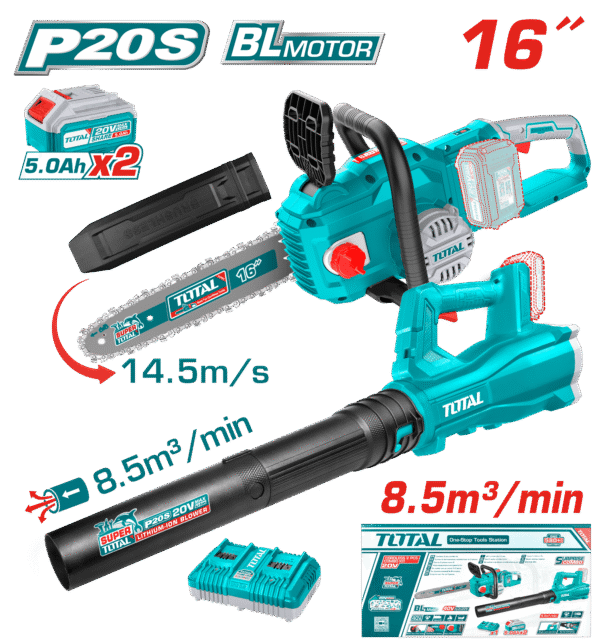 SIERRA + SOPLADORA LI-ION 20V 2X5.0AH TOSLI240463 TOTAL